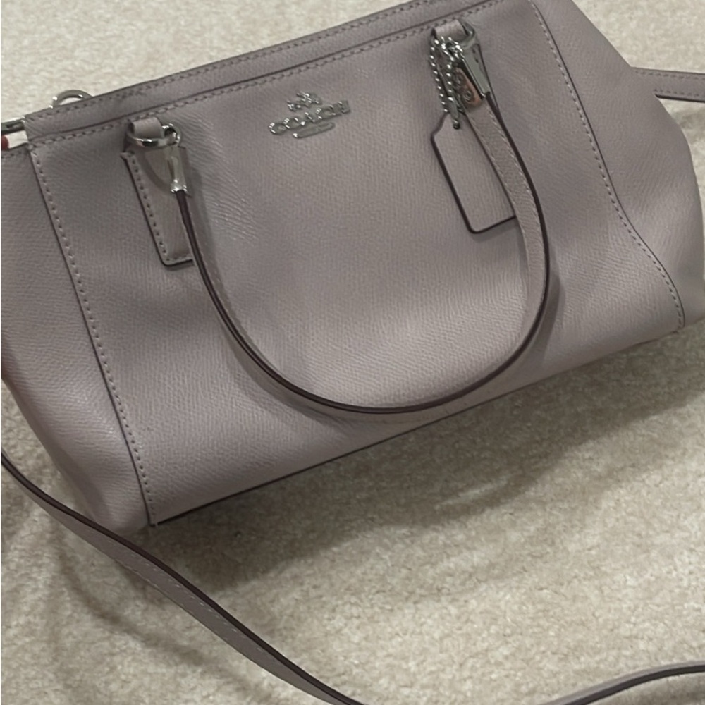 Coach Pebble Leather Mini Christie Carryall bag Gray Taupe